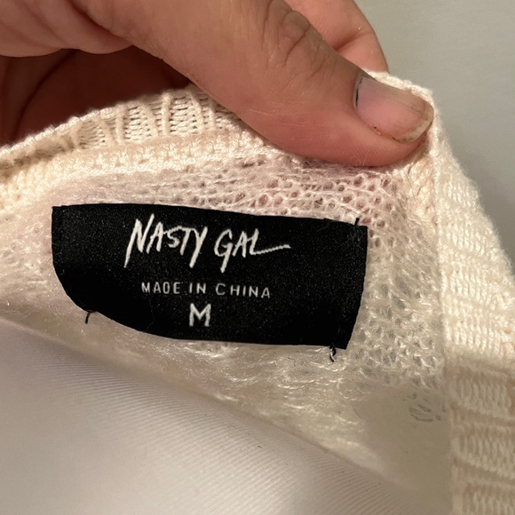 Cream Textured Knit Sweater - Picture 2 of 5